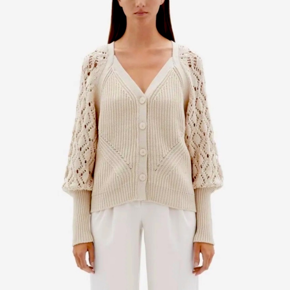 Jonathan Simkhai Beige knit cardigan